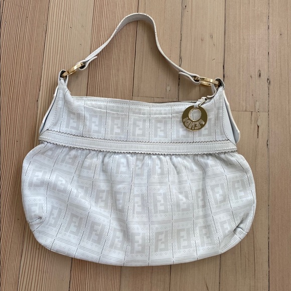 Vintage Fendi White Zucca Chef Hobo Bag - Picture 2 of 13